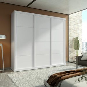 Guarda-roupa Casal Eco 01 100% Mdf 3 Portas 4 Gavetas Bom Pastor Branc...
