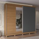 Ver imagem 2 de Guarda Roupa Roupeiro 2 Portas de Correr 4 Gavetas Espelho 270cm Cb01t583 Kappesberg