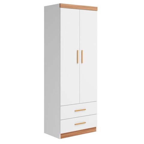 Guarda Roupa Infantil 2 Portas Chiara Branco Carvalho - Phoenix Baby