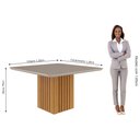 Ver imagem 4 de Conjunto Sala de Jantar Mesa Ana 130x130 cm e 8 Cadeiras Maia Nature/Off White/Mascavo Cimol