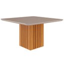 Ver imagem 2 de Conjunto Sala de Jantar Mesa Ana 130x130 cm e 8 Cadeiras Maia Nature/Off White/Mascavo Cimol