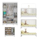 Ver imagem 5 de Quarto de Bebê Completo com Berço Americano 3 em 1 Fofura Multimóveis Mp4645 Branco