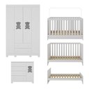 Ver mais imagens de Quarto de Bebê Completo com Berço Americano 3 em 1 Fofura Multimóveis Mp4645 Branco