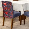 Kit de Capas de Cadeira Jantar Estampadas Ajustável com Elástico 08 Peças - Protetora Cozinha Malha  - 3