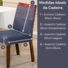 Kit de Capas de Cadeira Jantar Estampadas Ajustável com Elástico 08 Peças - Protetora Cozinha Malha  - 4