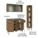 Ver mais imagens de Armário de Cozinha Compacta 137cm com Pia Rustic Emilly Madesa 07 Rustic