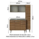 Ver imagem 7 de Armário de Cozinha Compacta 137cm com Pia Rustic Emilly Madesa 07 Rustic