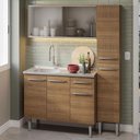 Ver imagem 1 de Armário de Cozinha Compacta 137cm com Pia Rustic Emilly Madesa 07 Rustic