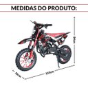Ver imagem 2 de Mini Moto Infantil Partida Elétrica Gasolina 2t 49cc Cross Trilha Off Road Vermelha Iwmv002 Vm