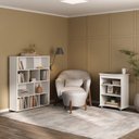 Ver imagem 3 de Conjunto 2 Peças com Escrivaninha com Tampo Portátil e Estante 10 Nichos Branco 100% MDF