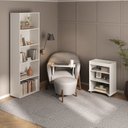 Ver imagem 3 de Kit 2 Peças com Escrivaninha com Tampo Portátil e Estante 5 Prateleiras