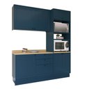 Ver imagem 3 de Cozinha Compacta Modulada 3 Peças 6 Portas 3 Gavetas Sevilha Azul/Órion/Carvalho Nature