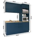 Ver imagem 4 de Cozinha Compacta Modulada 3 Peças 6 Portas 3 Gavetas Sevilha Azul/Órion/Carvalho Nature