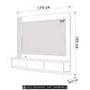 Ver imagem 5 de Painel Tv 65 Pol e Bancada Suspensa Sintra Freijó/off White C05 - Mpozenato