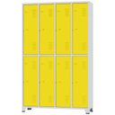 Ver imagem 1 de Roupeiro de Aço 8 Portas Grandes Cinza com Amarelo - Ultra Móveis