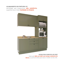 Ver imagem 5 de Cozinha Compacta Modulada 3 Peças Balcão com Tampo, Armário Aéreo e Torre Quente 100% MDF Sevilha Verde Hill/Carvalho Nature