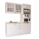 Ver imagem 3 de Cozinha Compacta Modulada com Vidro 3 Peças 6 Portas 3 Gavetas Sevilha Branco/Ártico/Cinza Argila