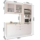 Ver imagem 4 de Cozinha Compacta Modulada com Vidro 3 Peças 6 Portas 3 Gavetas Sevilha Branco/Ártico/Cinza Argila