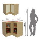 Ver imagem 2 de Balcão de Canto em L com Rodapé 2 Portas 90cm Nanda Tecnomobili