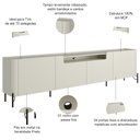 Ver imagem 3 de Rack para Sala de Estar Tv 75 Pol 4 Portas Pés Industrial Preto Alef I03 Luna - Lyam Decor