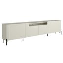 Ver imagem 1 de Rack para Sala de Estar Tv 75 Pol 4 Portas Pés Industrial Preto Alef I03 Luna - Lyam Decor