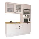 Ver imagem 3 de Cozinha Compacta Modulada com Vidro 3 Peças 6 Portas 3 Gavetas Sevilha Branco/Ártico/Carvalho Nature