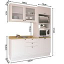 Ver imagem 4 de Cozinha Compacta Modulada com Vidro 3 Peças 6 Portas 3 Gavetas Sevilha Branco/Ártico/Carvalho Nature