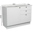 Ver imagem 7 de Cozinha Compacta Modulada com Vidro 3 Peças 6 Portas 3 Gavetas Sevilha Branco/Ártico/Carvalho Nature