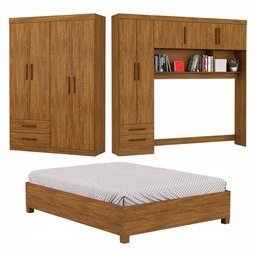 Guarda-roupa Casal Modulado 5 Portas com Cama Hercules 4 Portas 4 Gavetas - 2