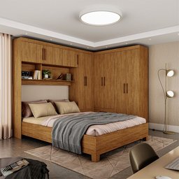 Guarda-roupa Casal Modulado 5 Portas com Cama Hercules 4 Portas 4 Gavetas - 1