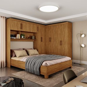 Guarda-roupa Casal Modulado 5 Portas com Cama Hercules 4 Portas 4 Gavetas