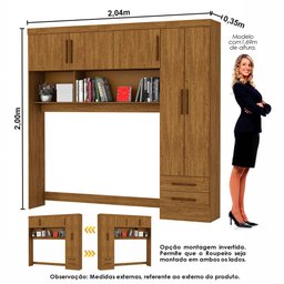 Guarda-roupa Casal Modulado 5 Portas com Cama Hercules 4 Portas 4 Gavetas - 3