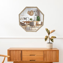 Ver imagem 1 de Espelho de Parede Oitavado Sala Decorativo Bege Marmorizado