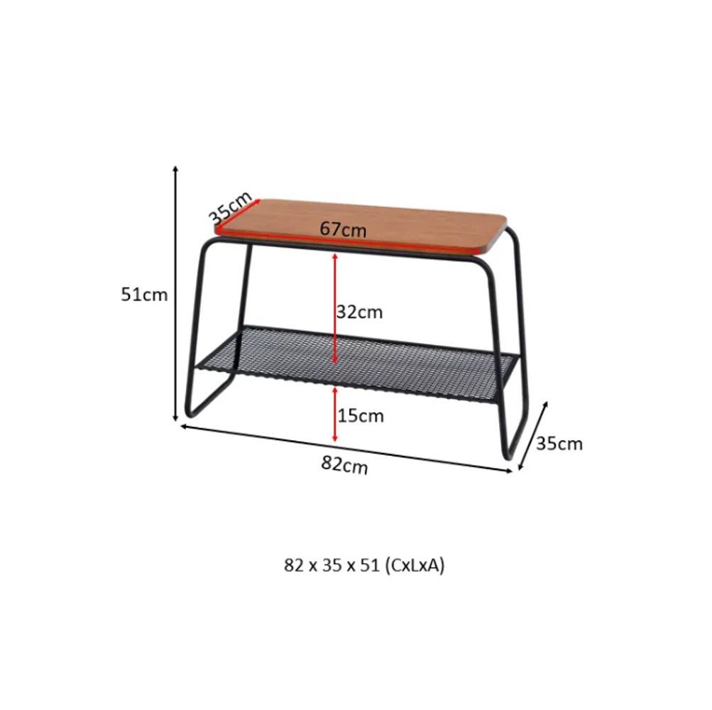 Mesa Lateral Letti Banco Sapateira Industrial Elegante - 7