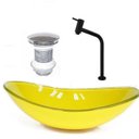 Ver imagem 1 de Cuba de Vidro Oval 55cm + Valvula + Torneira