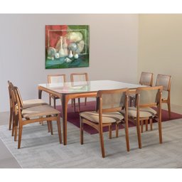 Sala de Jantar Completa 8 Cad 1,4x1,4m - Jade- Decora Móveis - 1