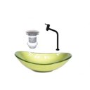 Ver imagem 1 de Cuba de Vidro Oval 55cm + Valvula + Torneira