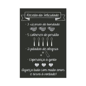 Placa Decorativa Receita da Felicidade