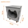 Casinha Toca Cat Line Pet Gato Premium MDF com Comedouro Inox Champagne - Desk Design - 4