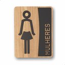 Ver imagem 1 de Placa de Banheiro Placas para Banheiro Feminino Masculino:preto - Mulheres 15x20