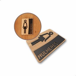 Placa de Banheiro Placas para Banheiro Feminino Masculino:preto - Mulheres 15x20 - 7