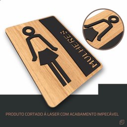 Placa de Banheiro Placas para Banheiro Feminino Masculino:preto - Mulheres 15x20 - 6