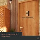 Ver imagem 5 de Placa de Banheiro Placas para Banheiro Feminino Masculino:preto - Mulheres 15x20