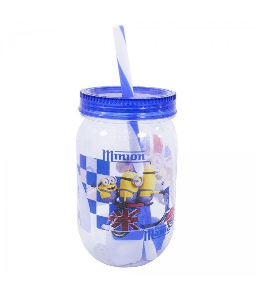 Copo Azul Escuro Com Cubos De Gelo 600Ml - Minions - 3