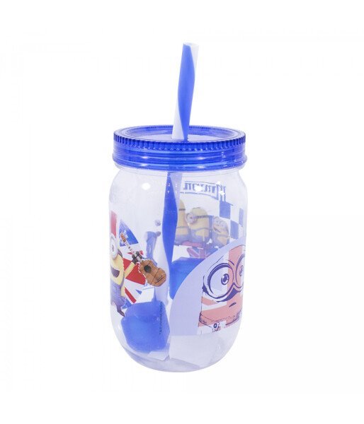 Copo Azul Escuro Com Cubos De Gelo 600Ml - Minions - 2