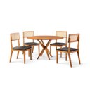 Ver imagem 3 de Conjunto de Sala de Jantar Mesa 120 cm com 4 Cadeiras Ava Marrom/Preto