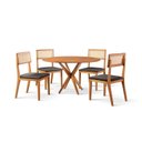 Ver imagem 3 de Conjunto de Sala de Jantar Mesa 120 cm com 4 Cadeiras Ava Marrom/Preto
