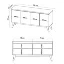 Ver imagem 4 de Balcão Buffet Bior 4 Portas com Espelho Mel - Viero Móveis