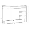Balcão Gabinete para Pia 100cm sem Tampo 2 Portas 3 Gavetas Andréia Cor Amendoa/branco - 4