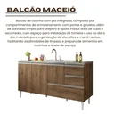 Ver imagem 4 de Balcão Gabinete Pia 1,50m Maceió Bymadero Castanho – 3 Portas 2 Gavetas + 1 Gavetão